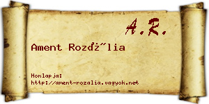 Ament Rozália névjegykártya